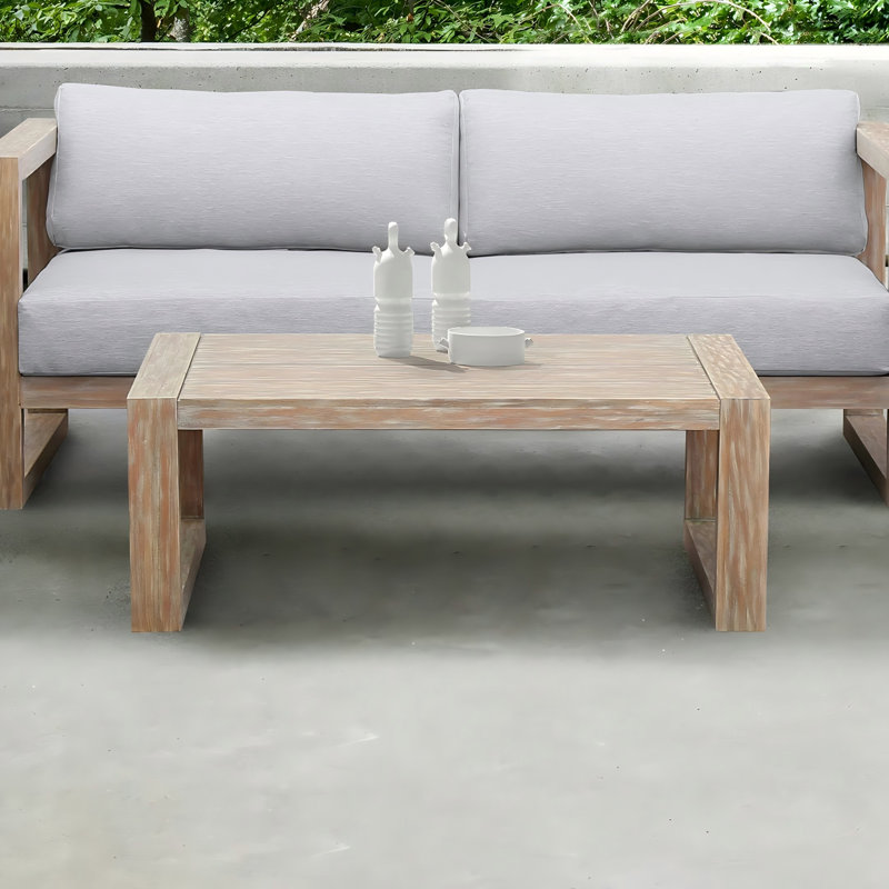 Table basse d'extérieur en bois d'eucalyptus Adasai