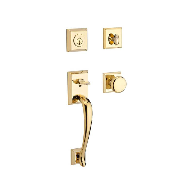 Napa Handleset with Single Cylinder Deadbolt and Door Knob and Rosette, Yes, Keyed Different, Polished Brass