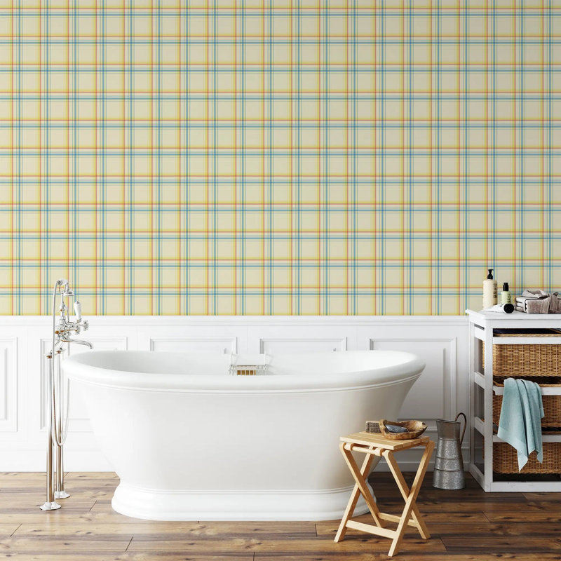 Ashcroft Tartan, Primary Picnic, Faux Grasscloth