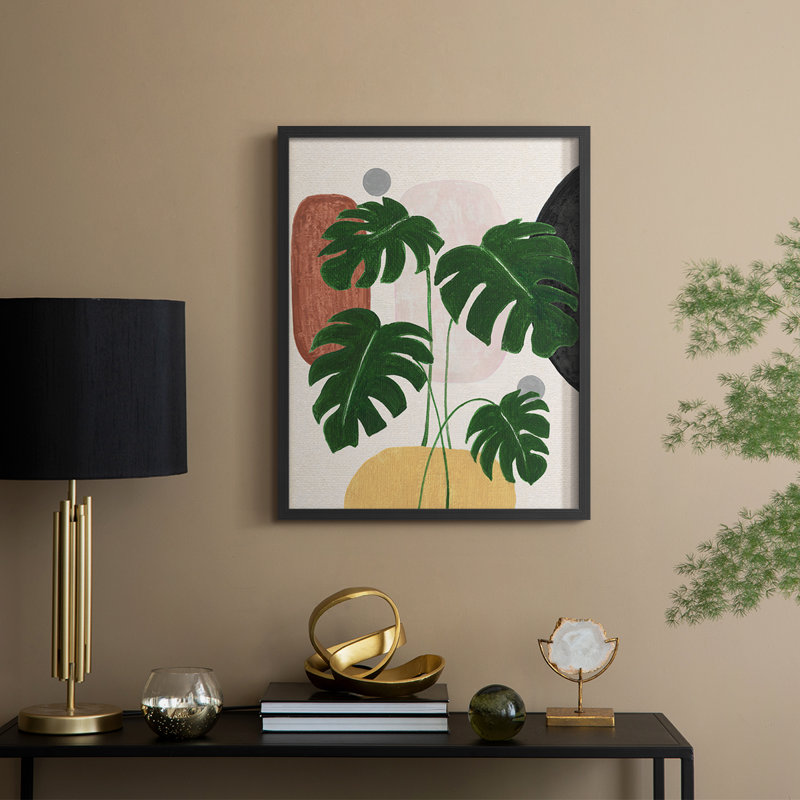 «Contemporary Nature I», reproduction encadrée - bois massif, Noir, noir, noir, noir, H 30 po x l 24 po