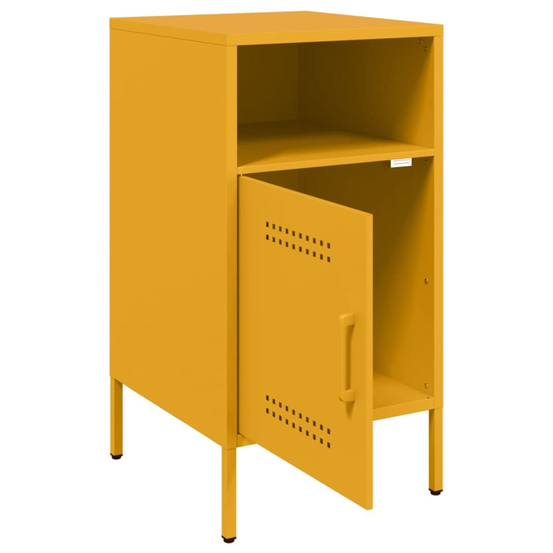 Bedside Cabinets 2 pcs 36x39x68 cm Steel, Mustard Yellow