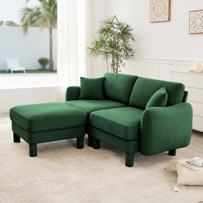 Canapé modulaire pour causeuse 2 places en tissu Boucle