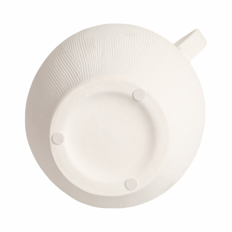 Stoneware Table Vase, White, 15" H x 11" W x 8" D