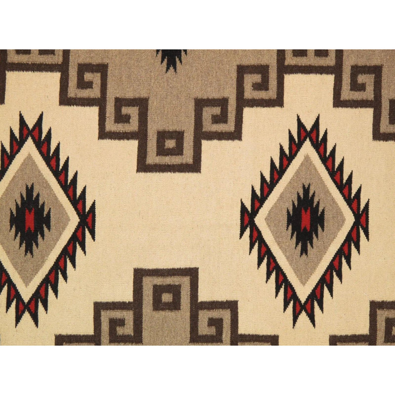 Canvello Navajo Style Hand-Woven Wool Mocha Area Rug- 8'11" X 11'11"
