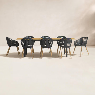 Anautica 94" Eucalyptus Patio Dining Set