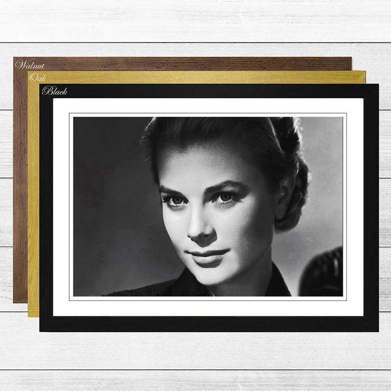 Grace Kelly Framed Photographic - Framed Print, Black