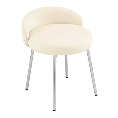 Vanity Chair with Low Back Accent Stool Makeup Chair for Bedroom Bathroom and Living Room, Velvet
