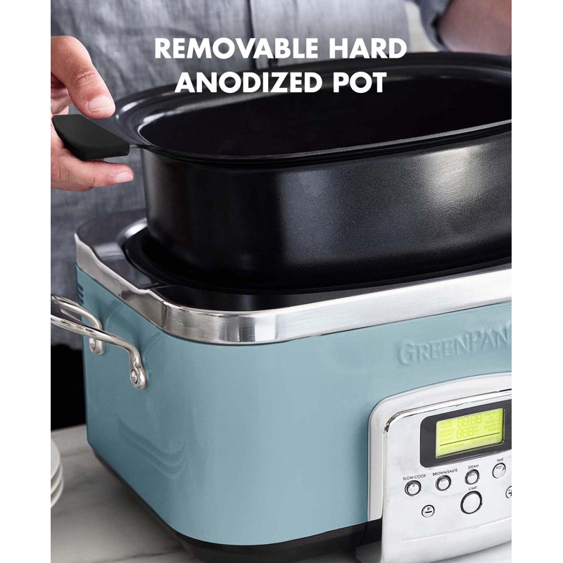 GreenPan Elite Ceramic Nonstick 6-Quart Slow Cooker, Blue Haze