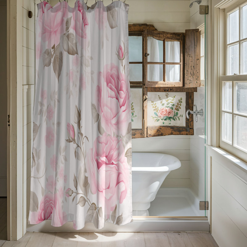 Chic Flower - Premium Shower Curtain, 74"H x 71"W