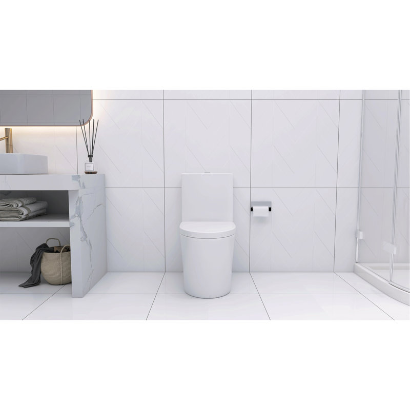 Toilette allongée une pièce - blanc