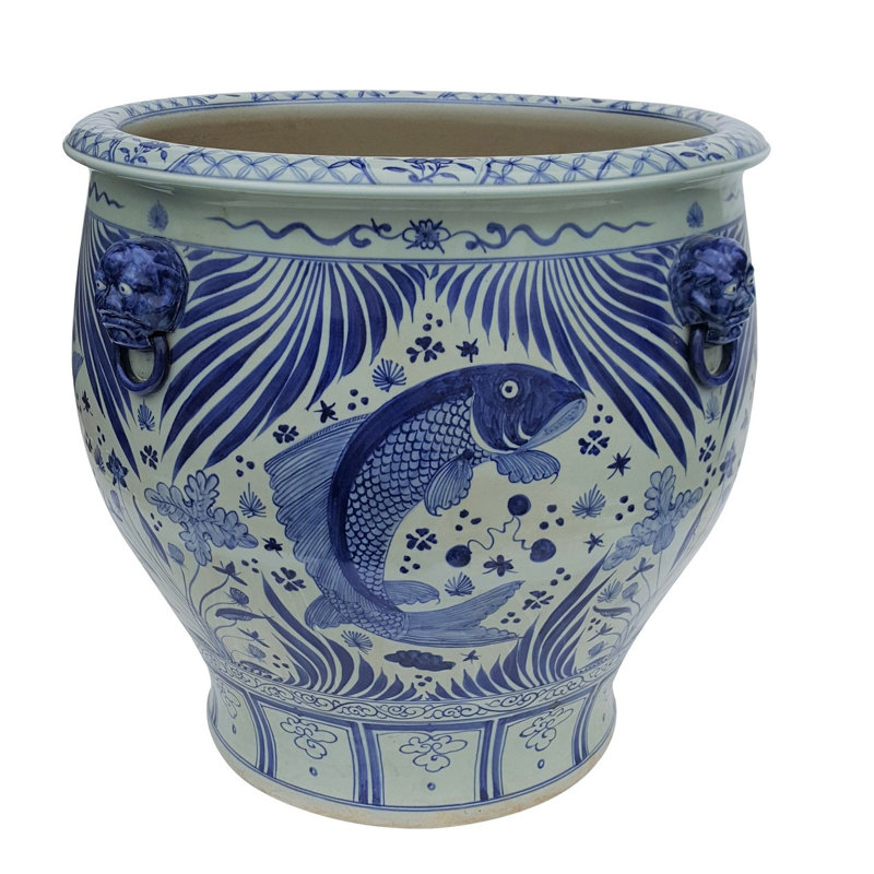 Pot à fleurs Koi Fish, H 23 po x l 23 po x P 23 po