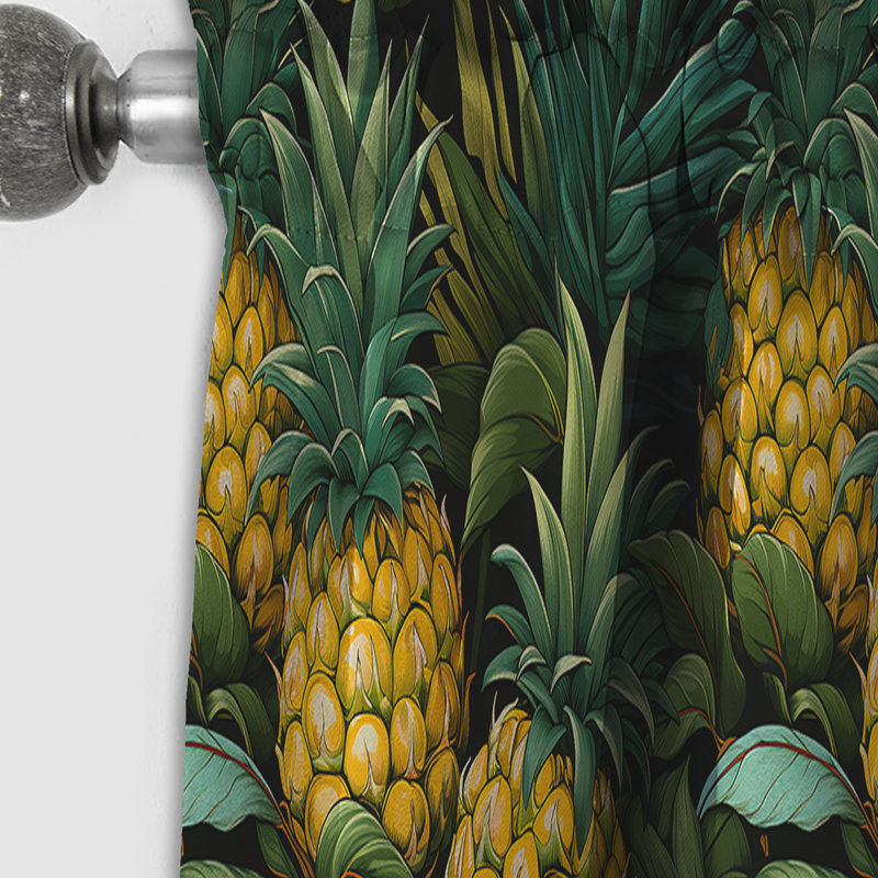 Pineapple Delight - motif tropical - rideau floral - rideau occultant floral - 1 panneau, L 52 po x L 95 po