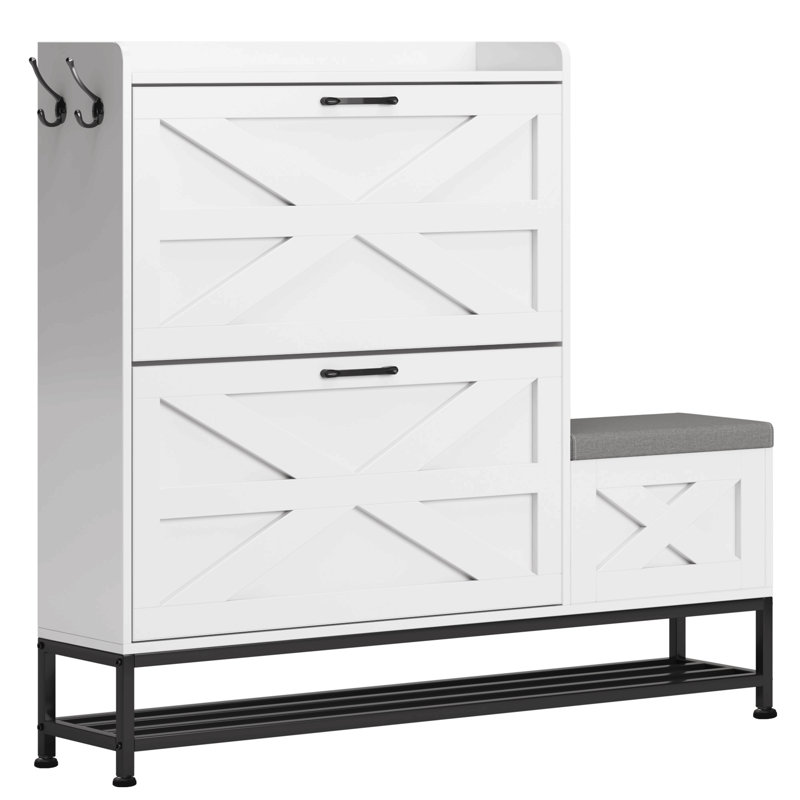 Armoire à chaussures, armoire à chaussures d'entrée de maison, armoire de rangement pour balcon d'entrée, étagère à chaussures de grande capacité, blanc