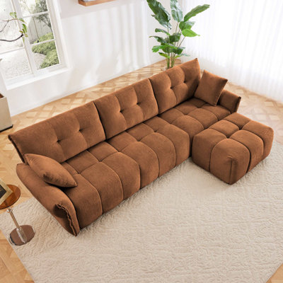 Canapé 3 places avec repose-pieds Chenille