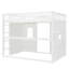 Lit mezzanine double en bois massif blanc avec une surface de couchage stable et confortable pour un look élégant-321253600-321253601