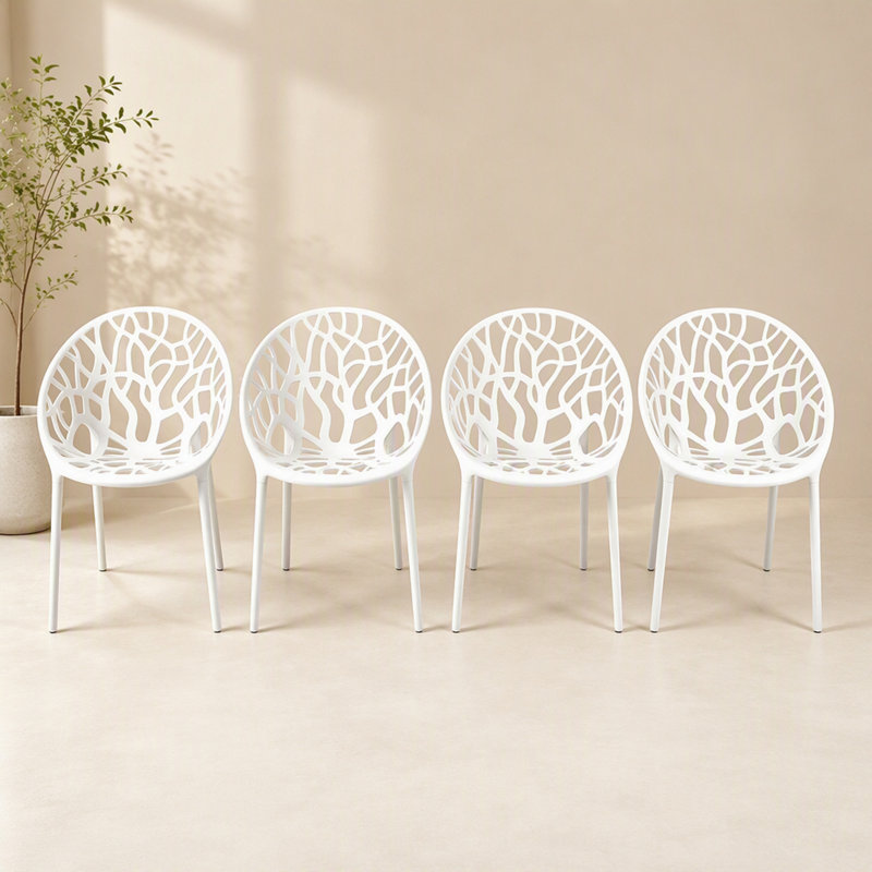 Chaises de salle à manger en plastique avec pattes en métal, design moderne et transparent