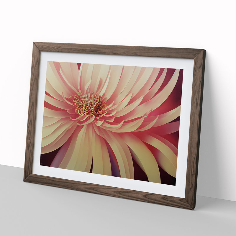 Chrysanthemum Flower Vol.4 - Framed Print, 46cm H x 64cm W x 2cm D, Walnut Framed
