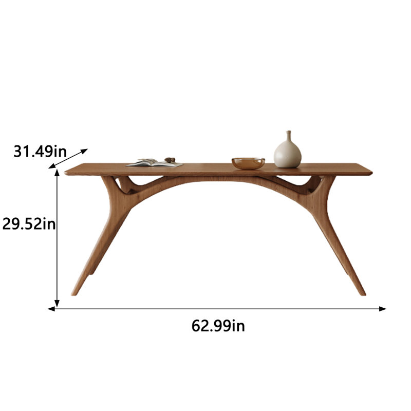 Muaad Ash Solid Wood Dining Table, 31.49" W x 62.99" L