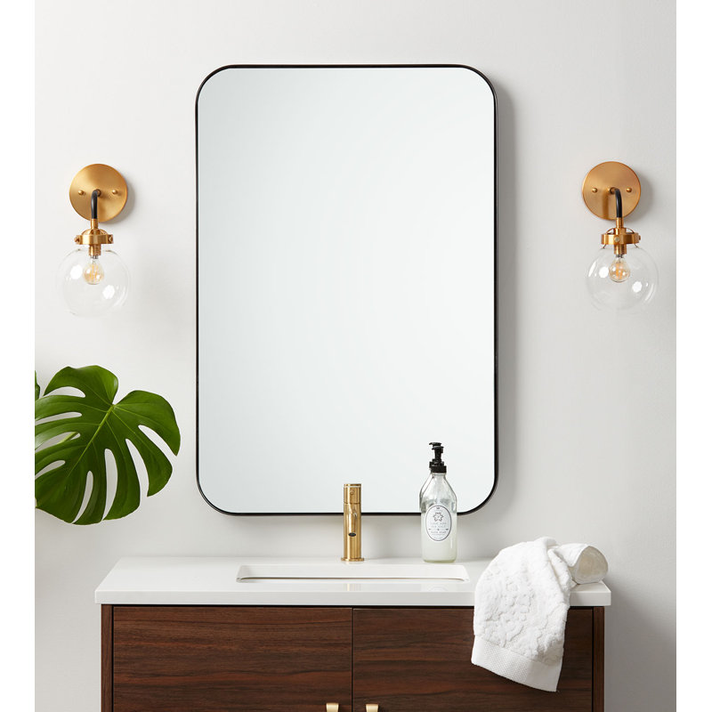 Weeksville Wall Mirror, 36" x 24", Black