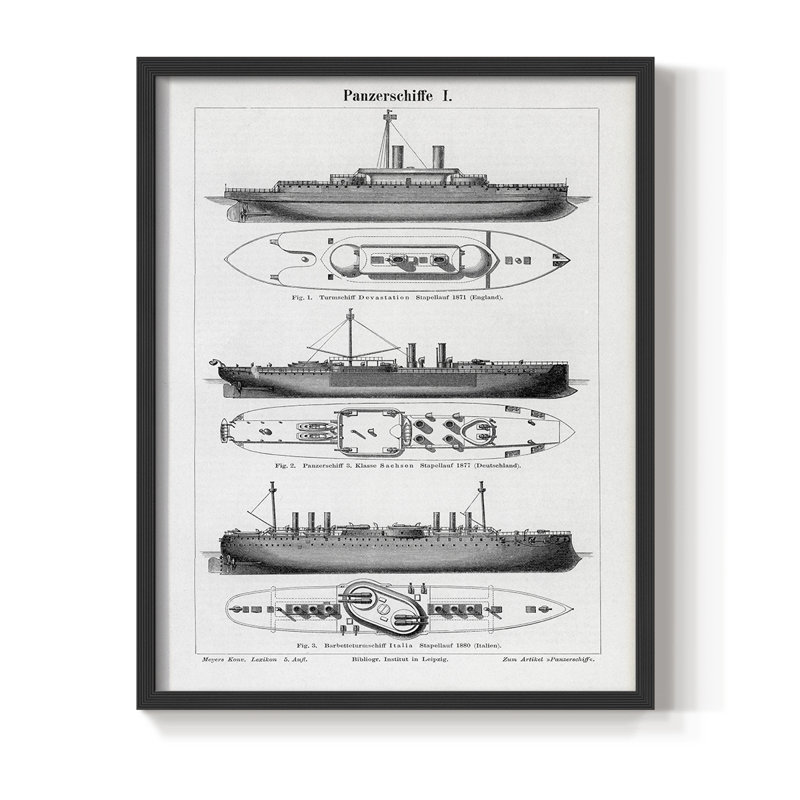 Reproduction encadrée de bateau industriel - bois massif, H 21 po x l 17 po, Noir, noir, noir, noir