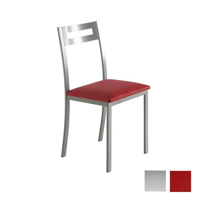 Aceion 46cm H Upholstered Ladder Back Side Chair, Red