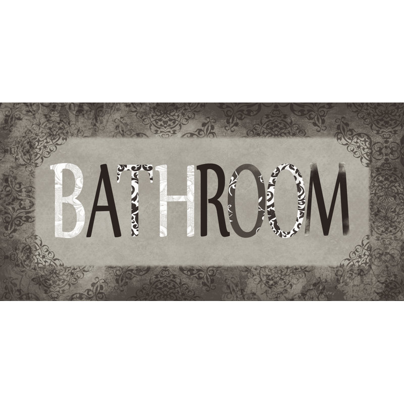 Black Bathroom - Graphic Art Print, 20cm H x 30cm W, Black Floater Framed