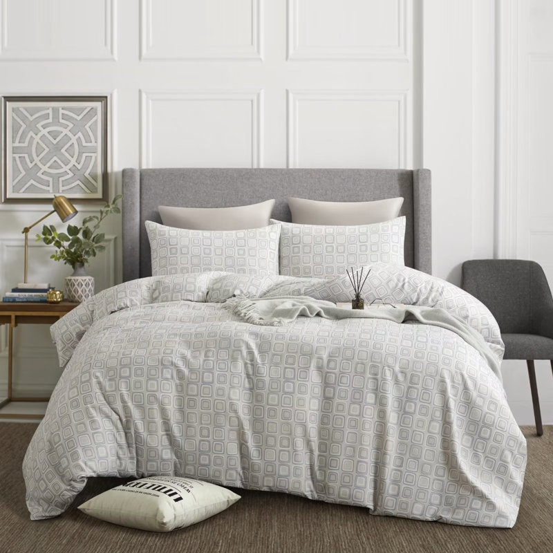  100% Polyester Percale Duvet Cover Set, King Duvet Cover + 2 King Pillowcases