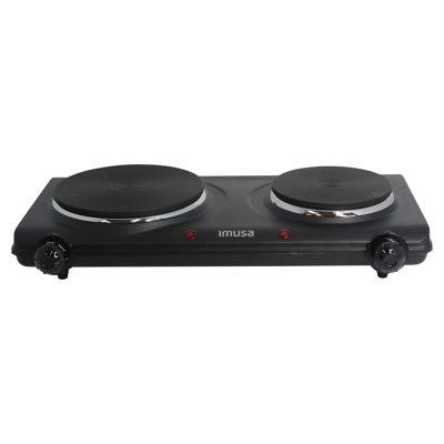 Double plaque chauffante électrique Imusa GAU-80318, 1500 watts, noir