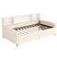 Lit de rangement simple tapissier beige - Intérieur spacieux, plateforme de taille construction avec tissu en velours doux, tête de lit confortable, tiroirs pour literie et vêtements supplémentaires-2054891330