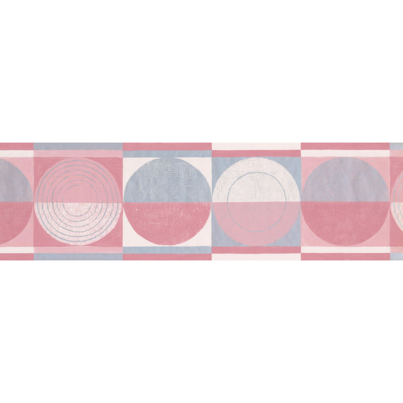 Bordure murale Christofor, Rouge / rose / bleu sarcelle