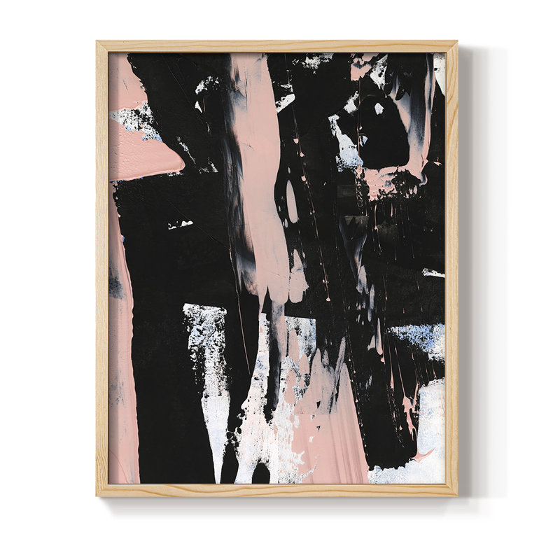 «Black & Blush I», reproduction encadrée - bois massif, H 21 po x l 17 po