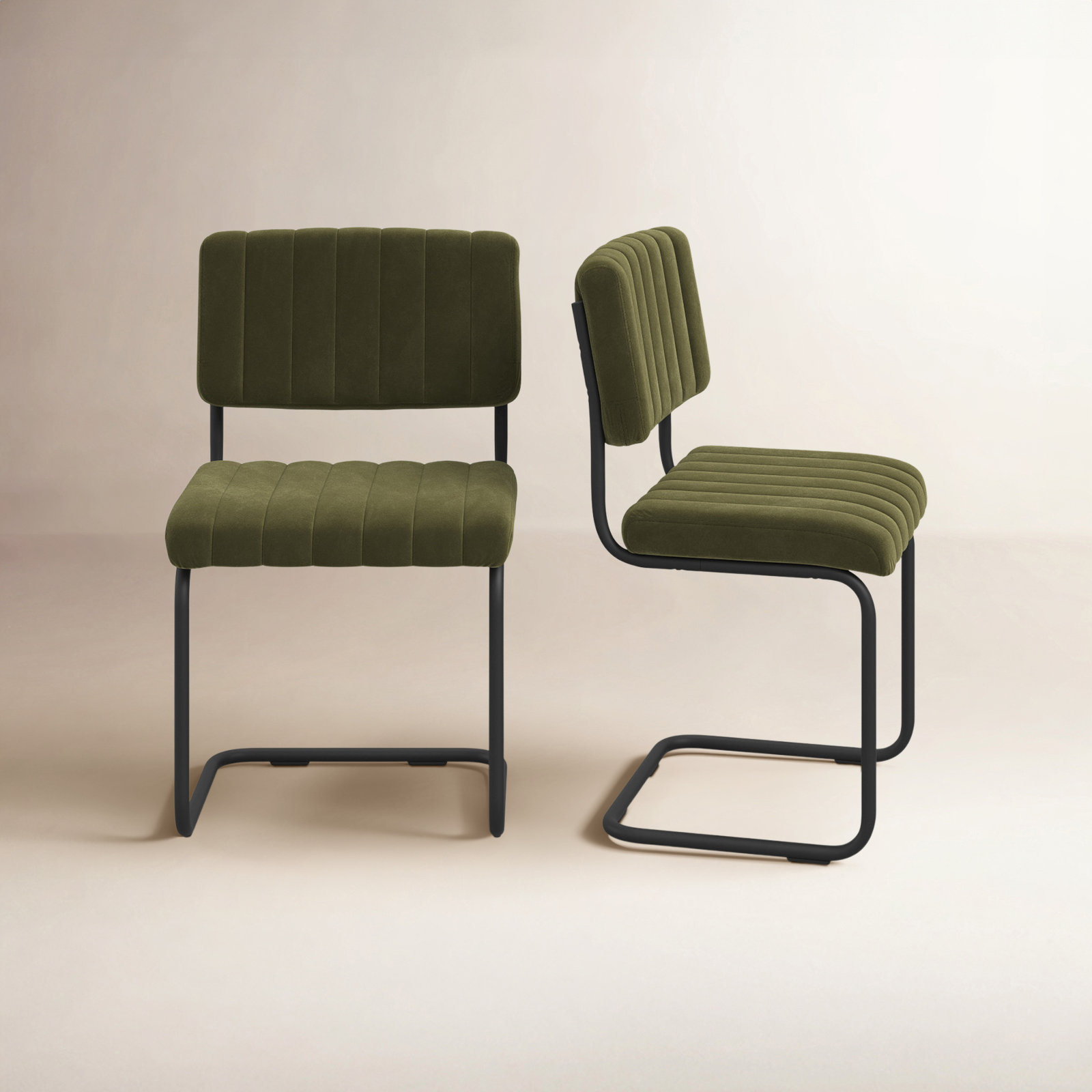 Estes Velvet Dining Chair, Olive Velvet