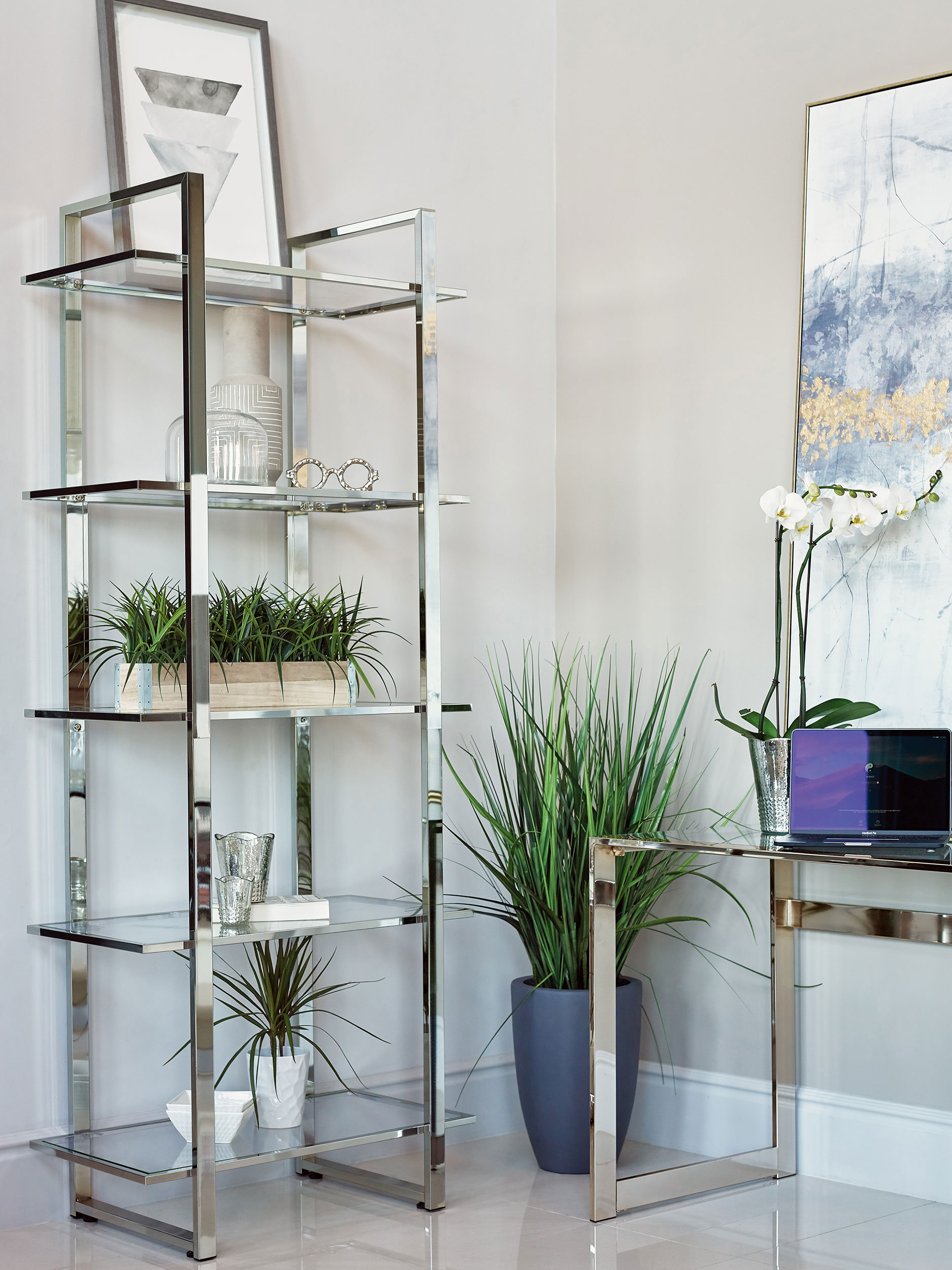 Wade Logan® Blin Glass Shelf Bookcase & Reviews | Wayfair display picture 1