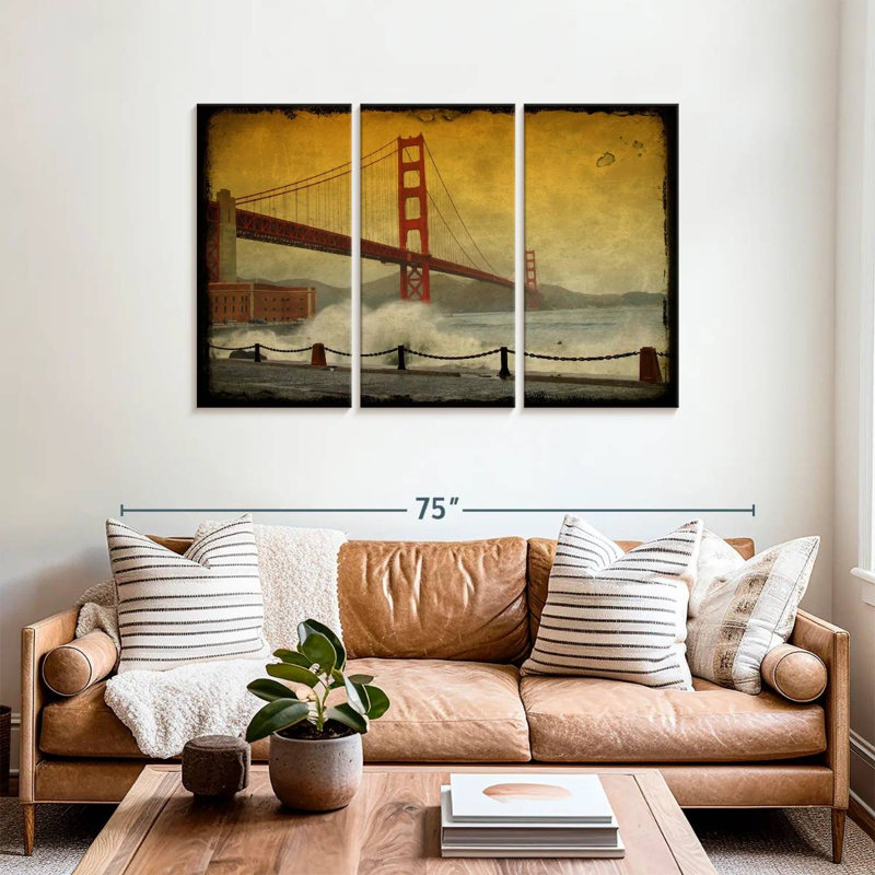 Lilie Grunge San Francisco Bridge, 36" H x 57" W