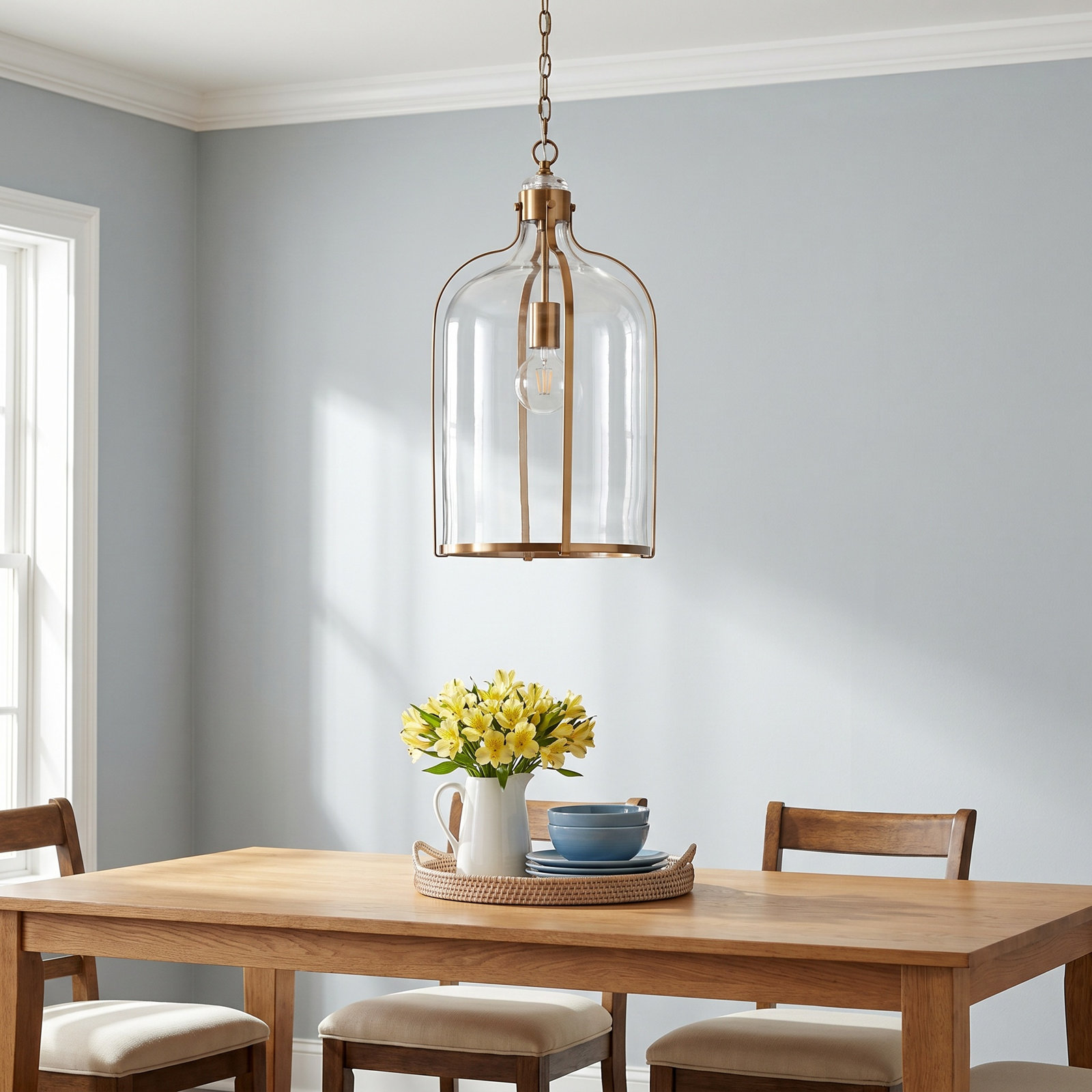 Kilgo Single Light Glass Plug-in Pendant