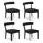 Cindina Mid-Century Modern Dining Chairs Black Faux Leather Upholstered Wood Frame Kitchen Chairs-1632317942-1632317939