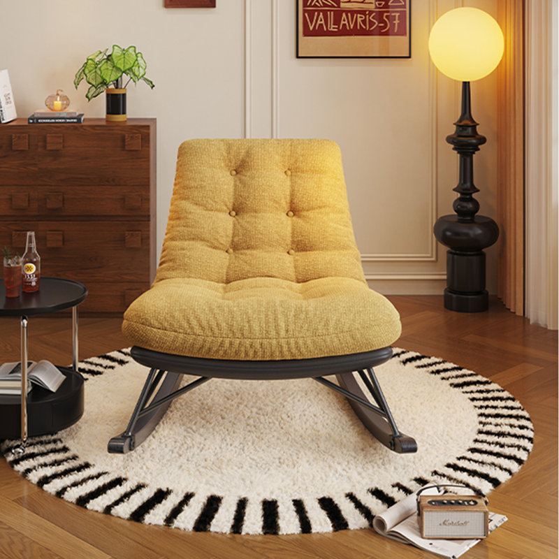 Chaise berçante douce et confortable, Jaune