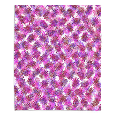 Couverture sherpa à 4 doux palmiers tropical