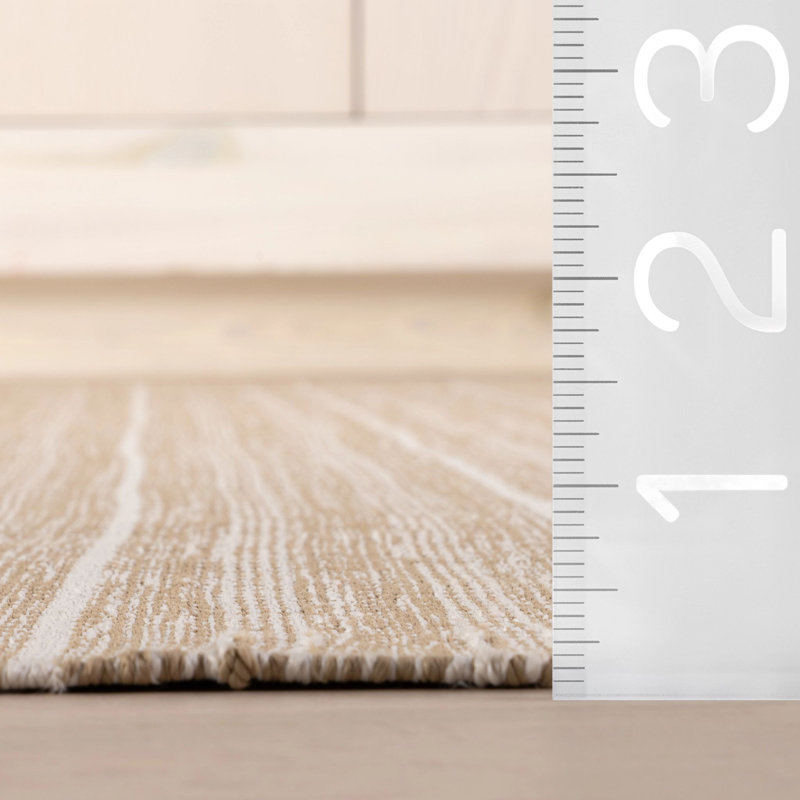 Skipper Stripe Khaki Handwoven Indoor/Outdoor Rug, Rectangle 5' x 7'