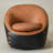 32.3'' W Top-grain Genuine Leather Upholstered Swivel Barrel Chair-1819360670