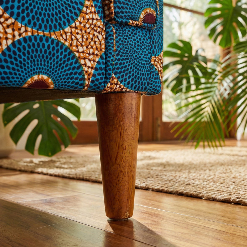 Fauteuil moderne en tissu 40 po avec pieds en bois et coussin en mousse à haute densité Damesha