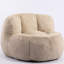 Fauteuil à billes surdimensionné en fausse fourrure multicolore, tissu de peau, rembourrage déchiqueté à haute résilience, sans assemblage, idéal pour la maison