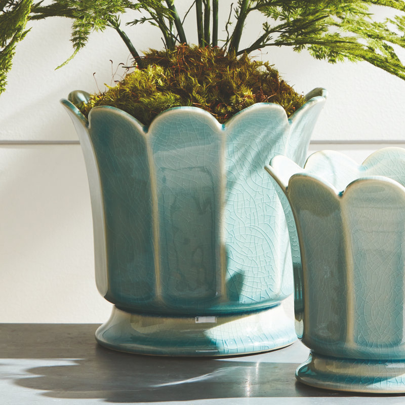 Conservatory Planter, 5.51" H x 6.1" W x 6.1" D, Green