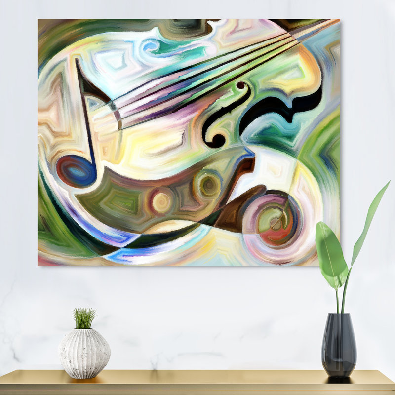 «Colorful Abstract Guitar Iv», reproduction sur toile tendue, H 30 po x l 40 po x P 1,5 po