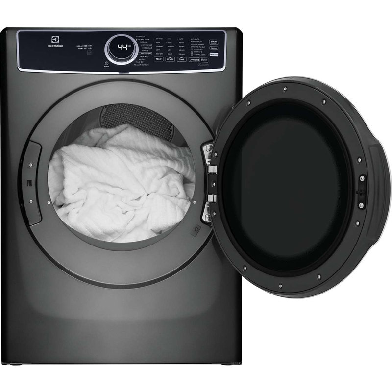 Electrolux Front Load Perfect Steam Electric Dryer With Balanced Dry And Instant Refresh 8.0 Cu. Ft., Titanium