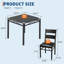 Dining Table Set for 2, Wood Kitchen Table with 2 Upholstered Chairs, Kitchen Table Chairs Set of 2 w/ Collision Angle for Small Space, Kitchen Room, Apartment