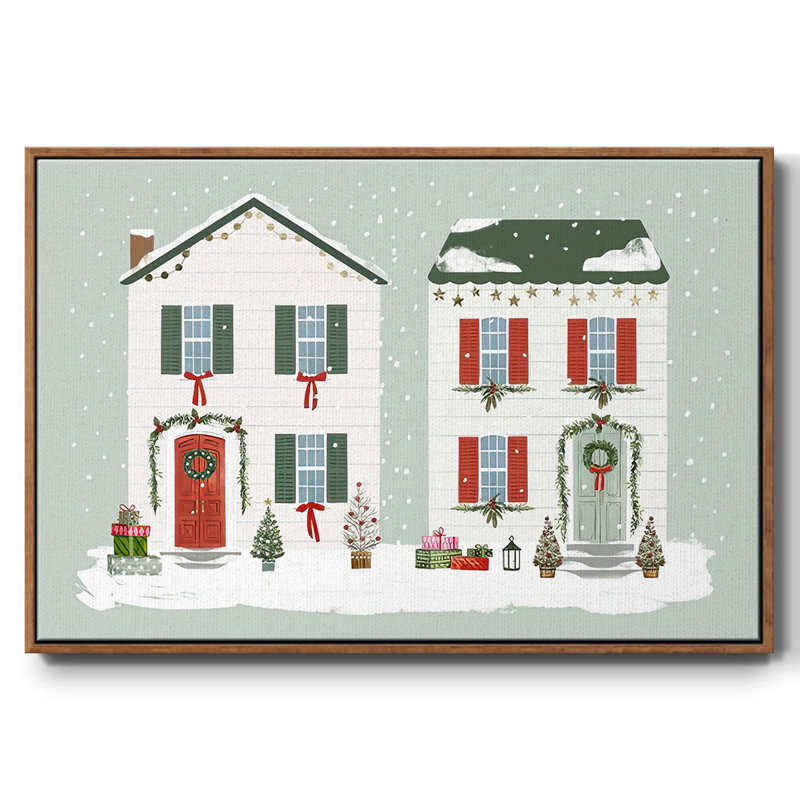 Porte d'entrée festive, collection A, H 27 po x l 41 po x P 1,5 po, Cadre noyer