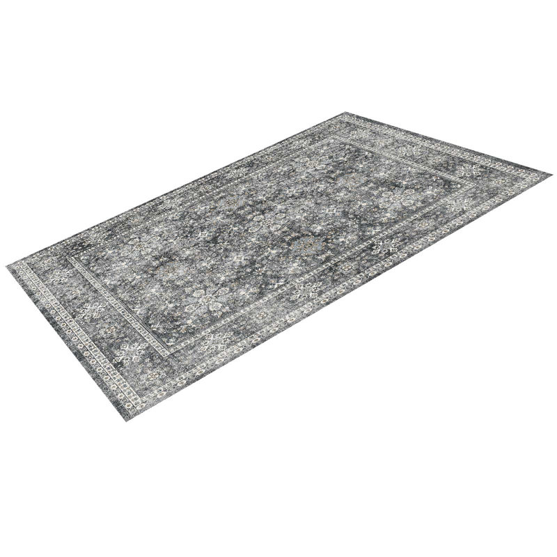 Tapis large antidérapant et antidérapant 8 pi x 10 pi gris rétro
