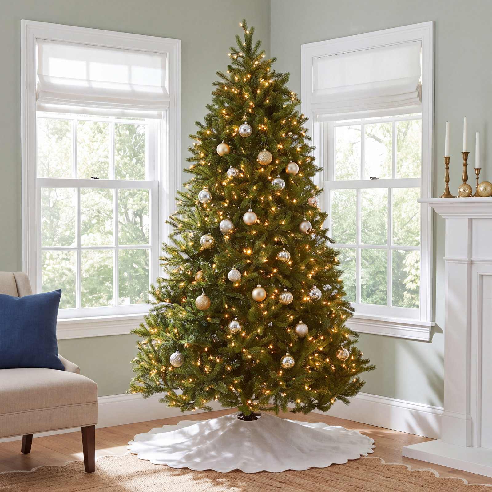 Pre-Lit Fir Christmas Tree, 6'