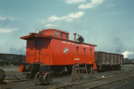 « red caboose », reproduction de photo